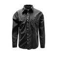 thumbnail image 4 of Men's Casual Long Sleeve Shirt with Classic Collar and Chest Pocket for Everyday Comfort in Autumn and Winter Seasonal Everyday Wear for Men's Shirts Black XXL, 4 of 5