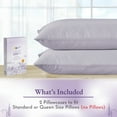 thumbnail image 5 of California Design Den Pillow Cases Queen Size Set of 2 - 1000 Thread Count, 100% Cotton Sateen Pillowcases, Fits Standard & Queen Pillows - Lavender Grey, 5 of 9