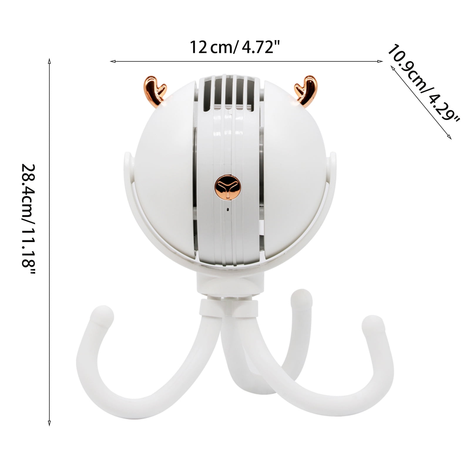 Zeiwohndc Octopus Deformation Handheld Fan Mini Bladeless Stroller Fan USB Rechargeable