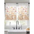 thumbnail image 3 of Colorful Wildflower Semi Sheer Window Curtains 54 Inches Long, Botanical Vintage Floral Country Retro Rod Pocket Voile Silky Chiffon Curtain Light Filtering Drapes for Living Room, 52"x54", 2 Panels, 3 of 9