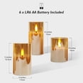 thumbnail image 4 of Juego de velas LED sin llama Rhytsing Gold Glass con mando a distancia, 3 unidades, 4 of 8