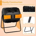 thumbnail image 4 of NiamVelo 43 Gallon Durable Tumbling Compost Bin Outdoor Compost Tumbler Bucket with Dual Rotating Chamber, Orange Door, 4 of 7