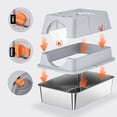 thumbnail image 4 of Extra Large Stainless Steel Enclosed Cat Litter Box, Anti Splashing Top Entry Metal Cat Litter Box Tray, Stainless Steel Cat Litter Box With High Sides, Flip Top Cover Design, 4 of 7