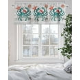 thumbnail image 4 of Crab Coastal Christmas Kitchen Valances for Windows Teal Green Red Starfish Valance Curtains&nbsp; for Kitchen /Living Room/Bedroom/ Bathroom Decor, 54"x18 " ,Rod Pocket 1 Panel,, 4 of 8