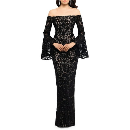 Off-the-Shoulder Long Sheath Dress