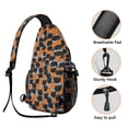 thumbnail image 3 of Sling Backpack,Halloween Black Cat Pumpkin Pattern Sling Bag with Water Bottle Holder,Waterproof Sling Bag for Men/Women with Headphone Jack for Hiking,Travel, 3 of 6