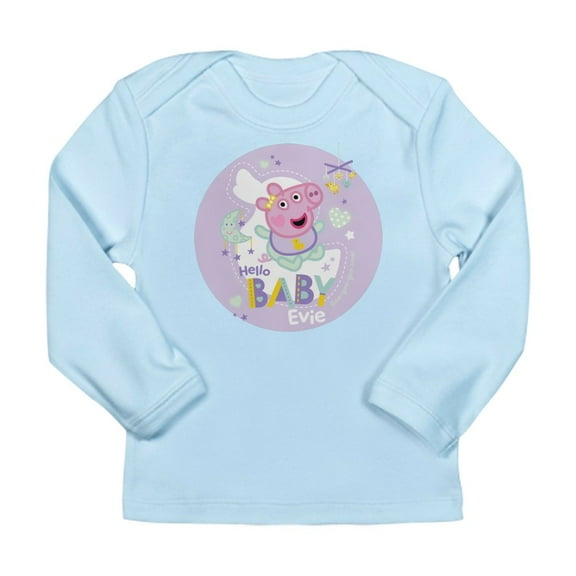 CafePress - Peppa Pig: Hello Baby Evie Long Sleeve Infant T Shirt - Long Sleeve Infant T-Shirt