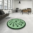 thumbnail image 4 of Ahgly Company Machine Washable Indoor Square Transitional Light Green Area Rugs, 8' Square, 4 of 7