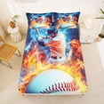 thumbnail image 5 of Erosebridal Baseball Gamer Full Size Sheets,Ball Games Sport Theme Bed Sheets For Boy Teens 4pcs, 5 of 6