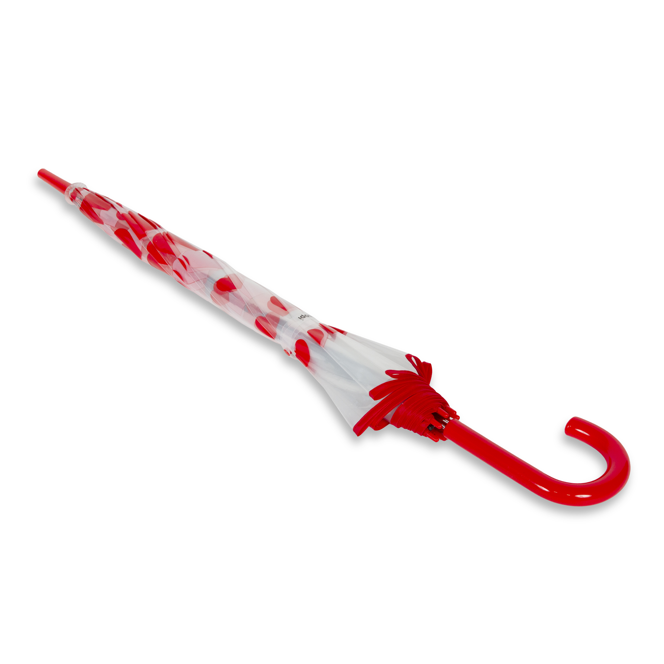 Canopi 52" Auto Open Red Hearts Bubble Umbrella