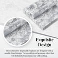 thumbnail image 2 of Elegant Floral Disposable Napkins, Pack Includes 18 Wedding Napkins, Party Napkins Disposable Perfect For Dessert, Classic Dinner Napkins For Upscale Events, Christmas Napkins For Holiday Meal, Silver, 2 of 4