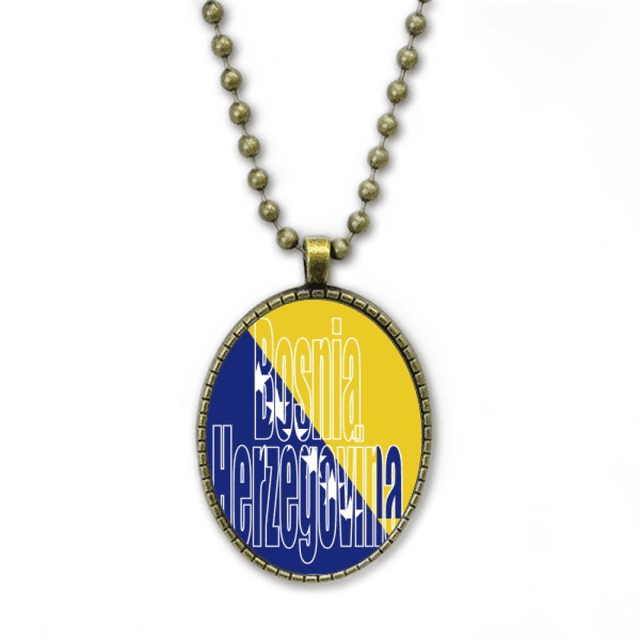 Nombre de la bandera de Bosnia Herzegovina Collar Colgante de cadena vintage Colección de joyas colgantes Unbranded M