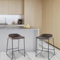 thumbnail image 2 of Bronte Living 26 inch Modern PU Leatherette Counter Stool with Rubber Protectors, Comfortable Footrest and Backless for Kitchen, Restaurant - Series Jacob - Set of 2, 2 of 7