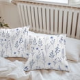 thumbnail image 7 of Waterproof Throw Pillow Covers Set of 2, 26x26 Inch Blue Flowers Decorative Pillowcases Outdoor Pillow Slip Cushion Covers Set for Couch Tent Farmhouse Spring Botanical Flowers Herbs, 7 of 7