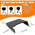 thumbnail image 2 of Grill Table Shelf for Weber Kettle Grills 22 Inch, Side Table Shelf for Weber Master Touch, Premium, Original Charcoal Grill, Kettle Grill Accessories, Black Powder Coated Steel BBQ Table Shelf, 2 of 9
