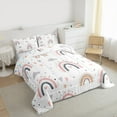 thumbnail image 4 of Manfei Pink Gray Rainbow Bedding Comforter Set,Kawaii Loves Pattern Twin Comforter Sets,Fairy Tale Theme Bedding Set For Girls,Super Cozy Room Decor Reversible,2pcs, 4 of 9