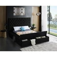 thumbnail image 4 of Meridian Furniture Bliss Velvet Queen Bed - Box of 3-Color:Black Velvet,Style:Contemporary, 4 of 6