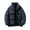 #H-Black, variant on GuangCheng Mens Hoodless Coats Thick Fleece Puffer Zipper Stand Collar Winter Warm Jackets