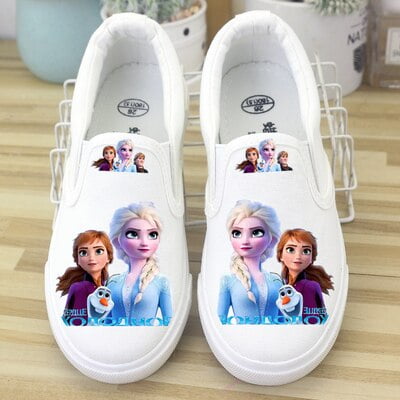 Zapatos de lona para niños de Disney frozen elsa zapatos bajos para niñas PU otoño transpirable antideslizante Casual Shoes34-Insole 21 CM y 19-24 meses Gao Jinjia LED