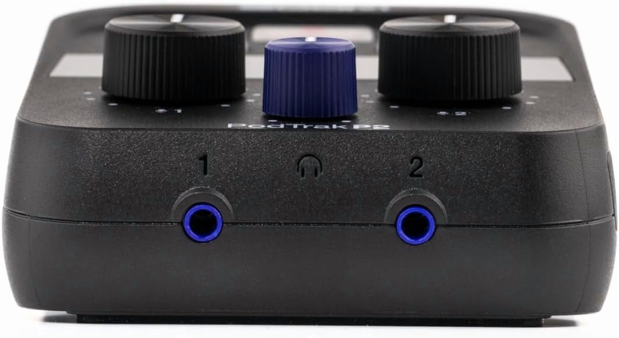 Zoom PodTrak P2 Podcast Recorder with 2 USB Mic Inputs Bundle With MDR-7506 Professional Stereo Headphones + AT2020USB-X Cardioid USB Microphone + 64GB Memory Card + More