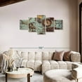 thumbnail image 2 of Elephant Stock Antique Pirate Map Wall Art - Horizontal Multi Panel Canvas - Living Room Wall Decor - Nautical Multi Panel - Brown And Blue Decor - 74" x 34", 2 of 8