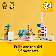 LEGO Creator 3 in 1 Typewriter with Flowers - Building Toy with 3 Building Options, Typewriter, Flowerpot with Pen & Notebook, or Keytar - Birthday Gift for Girls & Boys - 31169