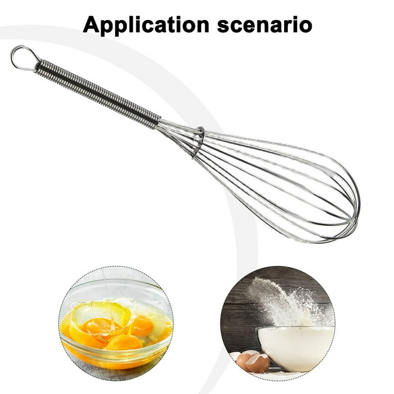 BINO 2-Piece Egg Whisk Set - 12 Inch | Thick Wire Balloon Whisk Set |  Manual Egg Beater | Pancake Whisk | Kitchen Whisks for Cooking & Baking 