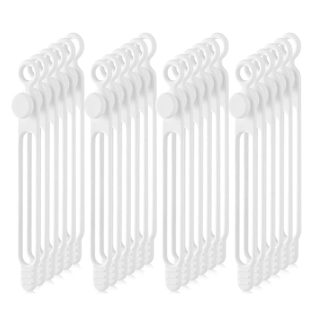Organizador de cables de silicona de 40 piezas para auriculares, audio, organizador de cables de sujeción reutilizable (blanco)