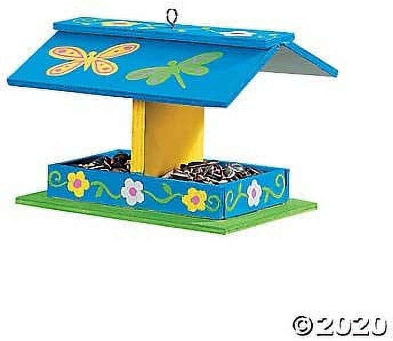 Fun Express 12 Pieces Do It Yourself Wood Bird Feeder Kits, Craft Kits, Delight Beautiful Birds with Our DIY Wooden Bird Feeders Kits