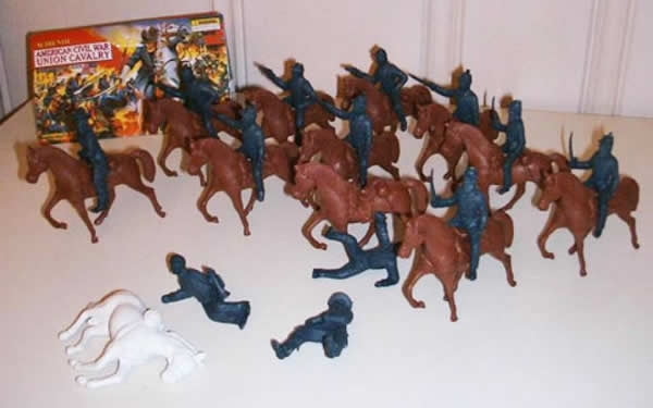 1/32 Civil War Cavalry Horses Figure Playset 8 Army Men Toy soldiers Plastic 