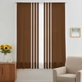 thumbnail image 3 of Brown White Stripe Sheer Curtains 84 Inches Long, Modern Rustic Vertical Striped Light Filering Curtains, Breathable Simi Curtain Privacy Drapes for Living Room Bedroom Lightweight Window Treatment, 3 of 9