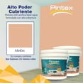 thumbnail image 2 of PINTEX Kit Pinta-me 2 Galones Pintura Vinil-Acrílica 3.8 L c/u | Incluye Brocha, Rodillo, Felpas, Masking Tape y Plastiprotector | Acabado Mate | Interiores y Exteriores | Melon, 2 of 5