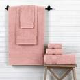 thumbnail image 2 of Clearance Cotton 6-Piece Towel Set, Includes 2 Washcloths, 2 Hand Towels and 2 Bath Towels, 100% Turkish Cotton - Highly Absorbent and Super Soft Towels for Bathroom, Dusty Rose, 2 of 7