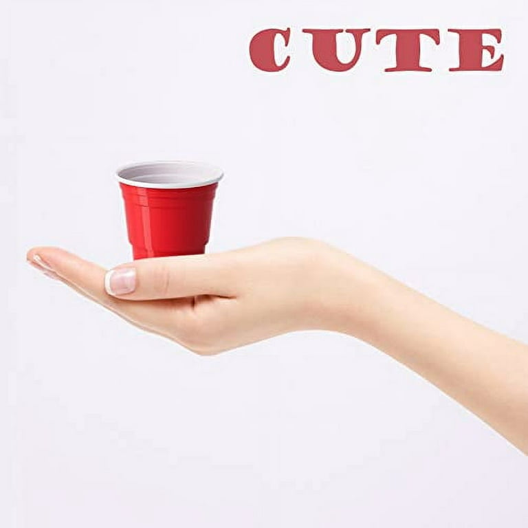 100ct 2oz. Mini Red Shot Cups, Disposable and Small Size Perfect for Party,  Tastings, Sample and More