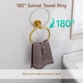 thumbnail image 4 of Fil-fresh Brushed Gold Bathroom Hardware Set, 4-Piece Wall Mounted Bathroom Accessories Set, 18-Inch (Total Length 20-Inch) Towel Bar with Toilet Paper Holder, Towel Ring & Robe Hook, SUS304 Stainles, 4 of 9