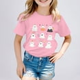 thumbnail image 2 of felwors Toddler Baby Girls Boys Halloween T-Shirt Ghost Pumpkin Graphic Shirt Kids Cute Funny Spooky Season Short Sleeve Tees Top(Pink,5-6 Years), 2 of 4