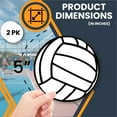 thumbnail image 2 of Magnet Me Up Volleyball Magnet Decal, 5 Inch Round,2 Pack, White and Black, 2 of 7