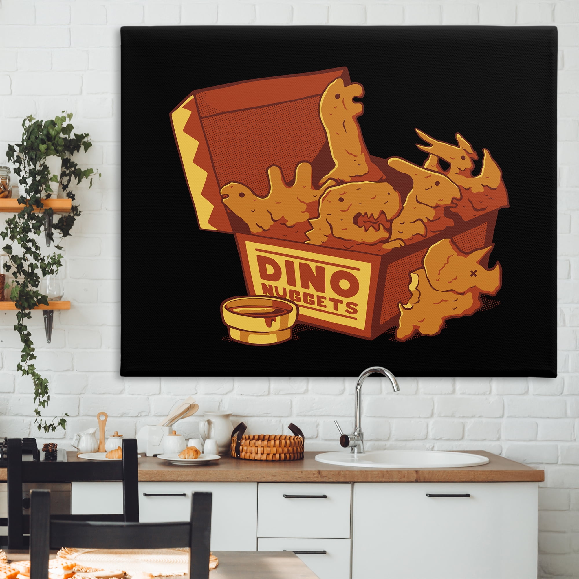 Stupell Industries Dino Nuggets with Sauce Canvas Wall Art, design by Tobe Fonseca