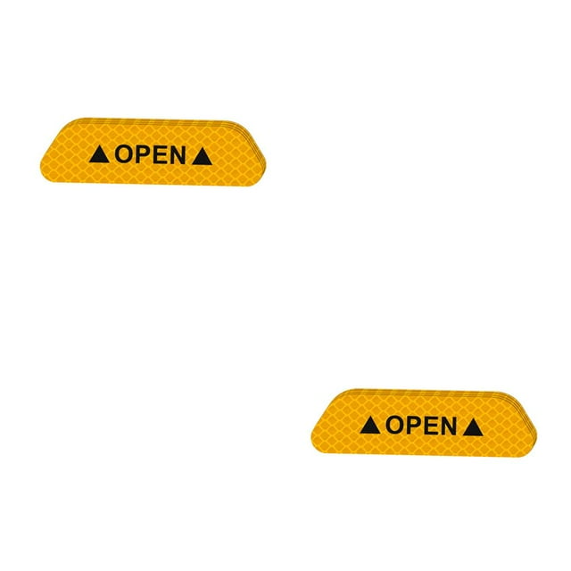 Unatoiry 4PCS/Set Car Door Stickers Warning Mark Tape Auto Exterior Reflective Tape Auto Exterior Accessories Open Sign Safety Reflective Strip yellow 2Set