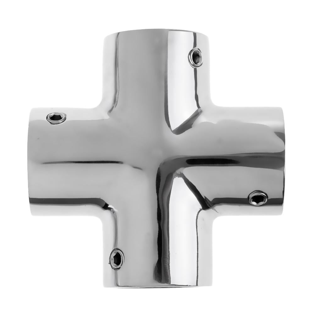 Marine Boat Hand Rail Fitting 7/8" Tee Cross Joint Connector Hardware Accessory 