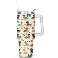 thumbnail image 2 of Cute Canine Design 40oz Water Bottle - BPA Free Dog Lovers Tumbler with Handle & Straw - Gift for Women Coffee Mug, 2 of 7