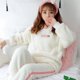 thumbnail image 4 of Conjunto de pijama de franela para mujer, ropa de dormir cálida y suave, pantalones sueltos con capucha, ropa de casa de invierno, 4 of 5