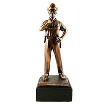 Men of Duty Policeman Cop On Patrol With Base Bronze Electroplated Figurine