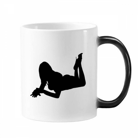 

Hot And Attractive Women S Outline Changing Color Mug Morphing Heat Sensitive Cup With Handles 350ml