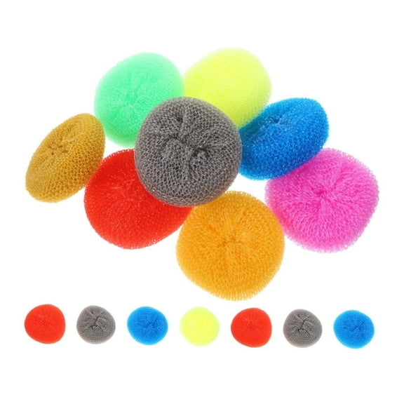 QZS Mesh Scouring Non Scratch Pads,30Pack Plastic Round Scrubber Scouring Pad,Assorted Colors Round Plastic Scrubbers for Kitchen