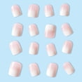 thumbnail image 4 of Uñas postizas acrílicas adhesivas Whiosyrt cortas cuadradas con degradado blanco, 4 of 6