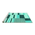 thumbnail image 2 of Ahgly Company Machine Washable Indoor Rectangle Abstract Turquoise Blue Modern Area Rugs, 2' x 4', 2 of 4