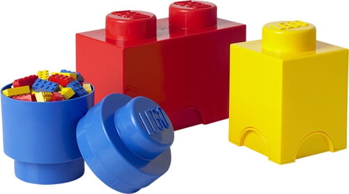 LEGO Medium Brick 4 Drawer Storage Red Blue Yellow Green Kid's Toy Box Container 
