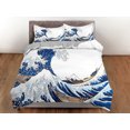 thumbnail image 3 of Ropa de cama Great Wave, ropa de cama japonesa, juego de funda nórdica de arte japonés, cama, 3 of 4