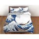 thumbnail image 3 of Ropa de cama Great Wave, ropa de cama japonesa, juego de funda nórdica de arte japonés, cama, 3 of 4
